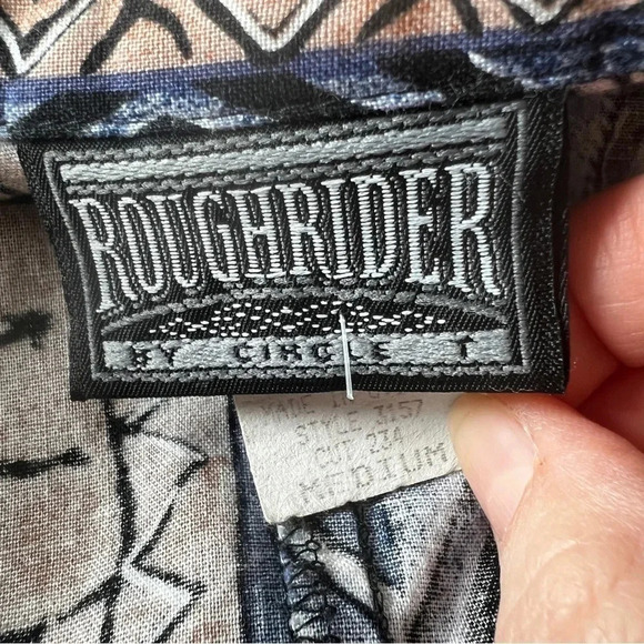 vintage ROUGHRIDER BY CIRCLE T Women’s Cropped Western Button Up Shirt - Size M - Picture 6 of 8